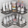 Multi-functional dormitory storage wonder, toilet and bathroom wall hanging rack, no need for drilling, bathroom triangular frame, ironwork Specification image